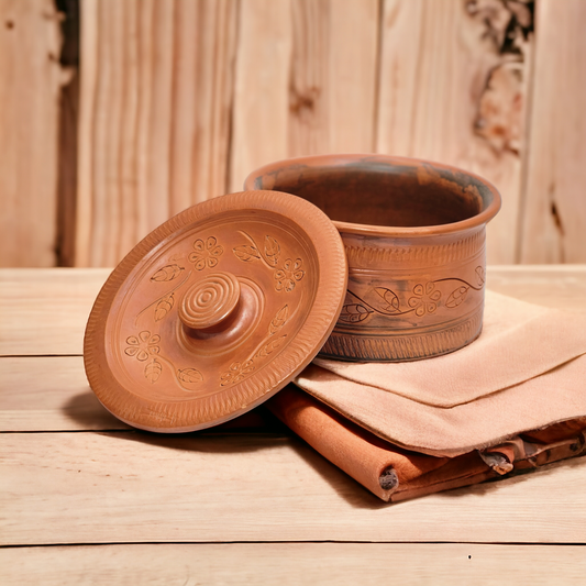 EARTHENWARE CURRY SAUCEPAN WITH LID