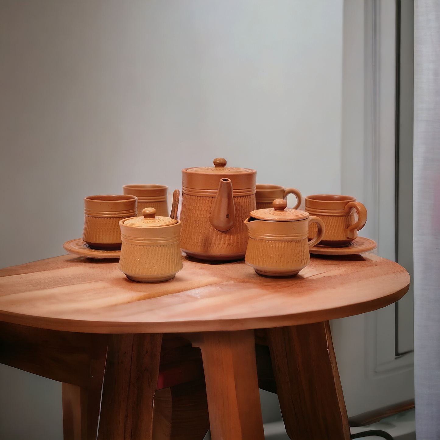 EARTHENWARE TEA SET (15 PCS)